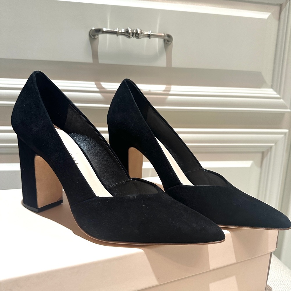 Loeffler Randall - Paulina Black Suede Block Heels